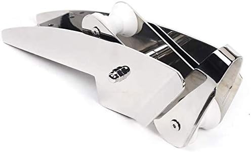 AISI 316 Stainless Steel Hinged Self-Launching Bow Anchor Roller with pivoting Dual-Roller 16.5'' for Marine Yacht Docking Accessories