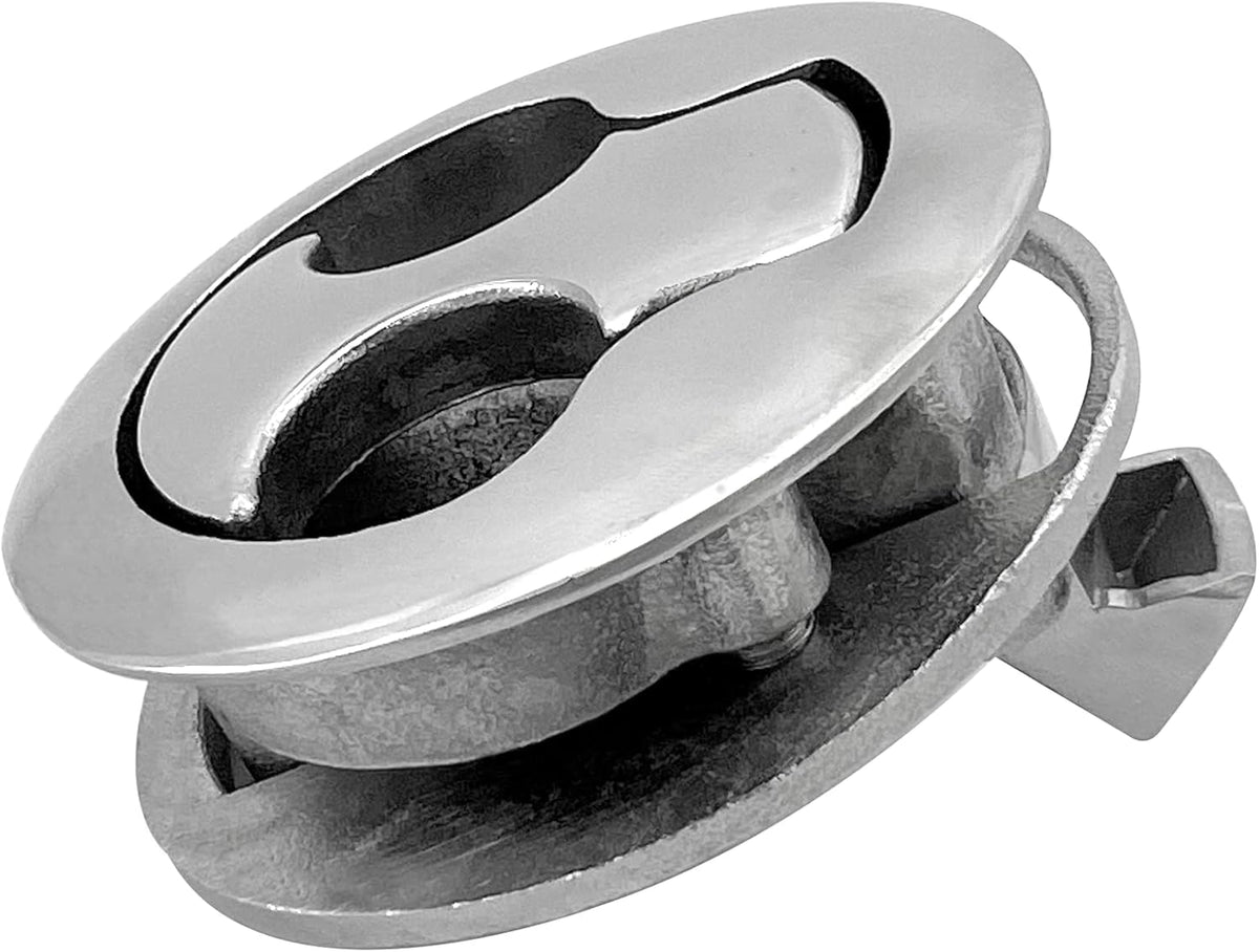 Boat Latches Stainless Steel 2", Latch Hatch Round Pull Marine Flush Locking Lift Handle Deck - Non