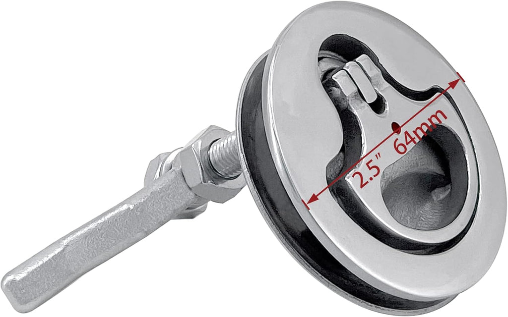 Boat Cam Latch Flush Pull Hatch Lift Stainless Steel with Back Plate Fasteners Screws