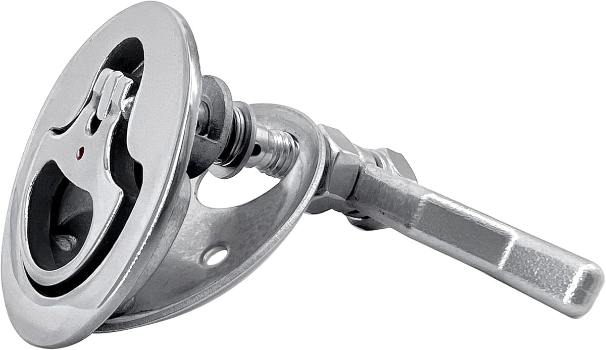 Boat Cam Latch Flush Pull Hatch Lift Stainless Steel with Back Plate Fasteners Screws