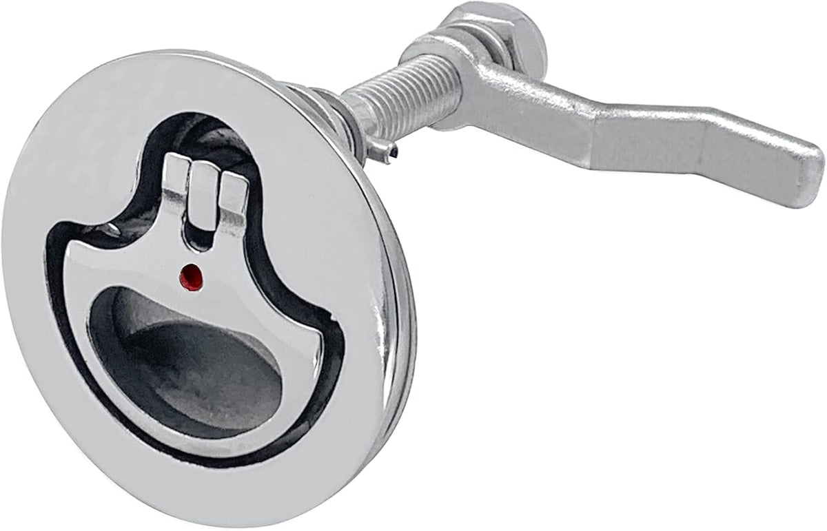 Boat Cam Latch Flush Pull Hatch Lift Stainless Steel with Back Plate Fasteners Screws