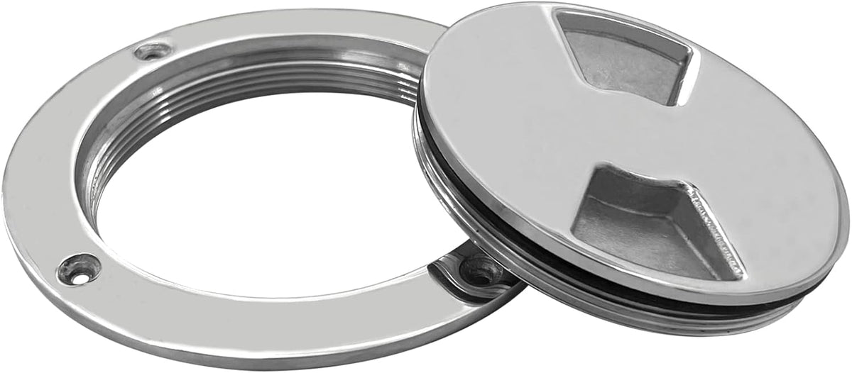 4 inch Hatch 316 Stainless Steel Round Non Slip Inspection Deck Plate with Detachable Cover for Marine Boat Yacht