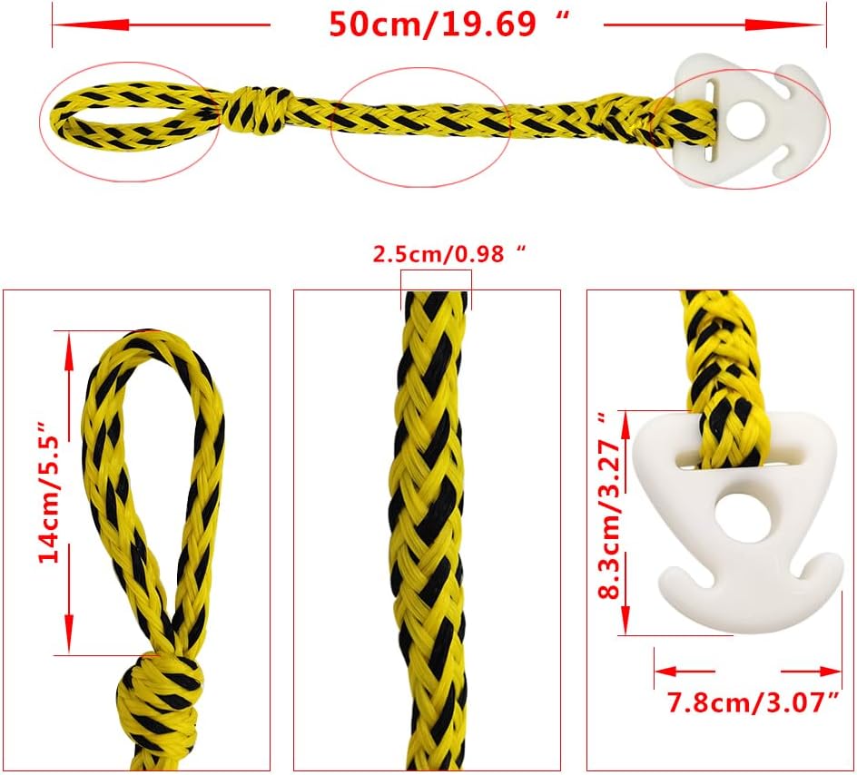 2PCS Boat Tube Towable Rope Quick Connector, Tow for Tubing Connector,Skiing, Wake Boarding with Seadoo, Jet ski, Waverunner