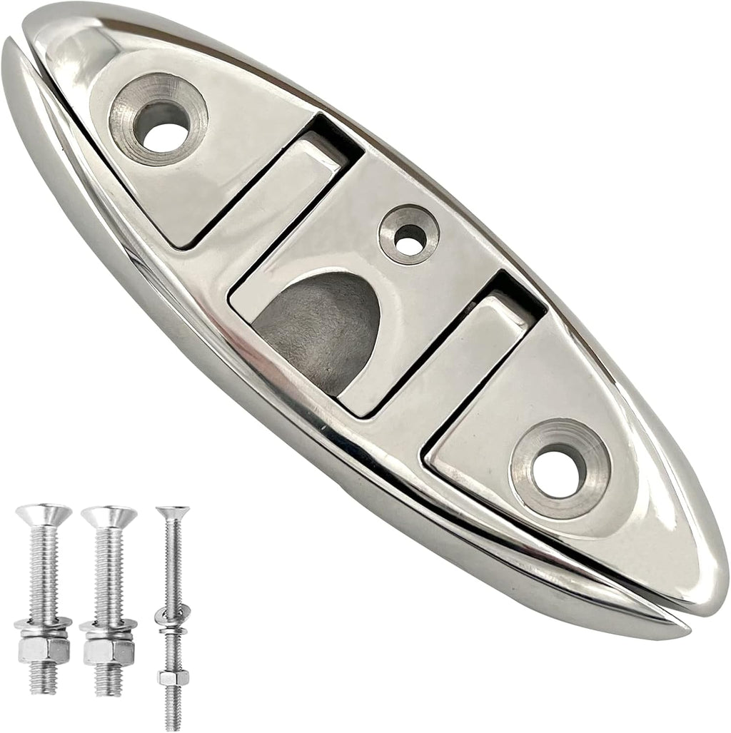 Boat Folding Cleat 6" Flip-up Heavy Dock Marine Grade 316 Stainless Steel 6inch