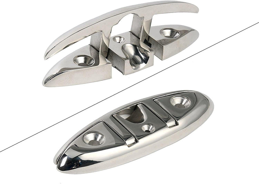 Boat Folding Cleat 6" Flip-up Heavy Dock Marine Grade 316 Stainless Steel 6inch