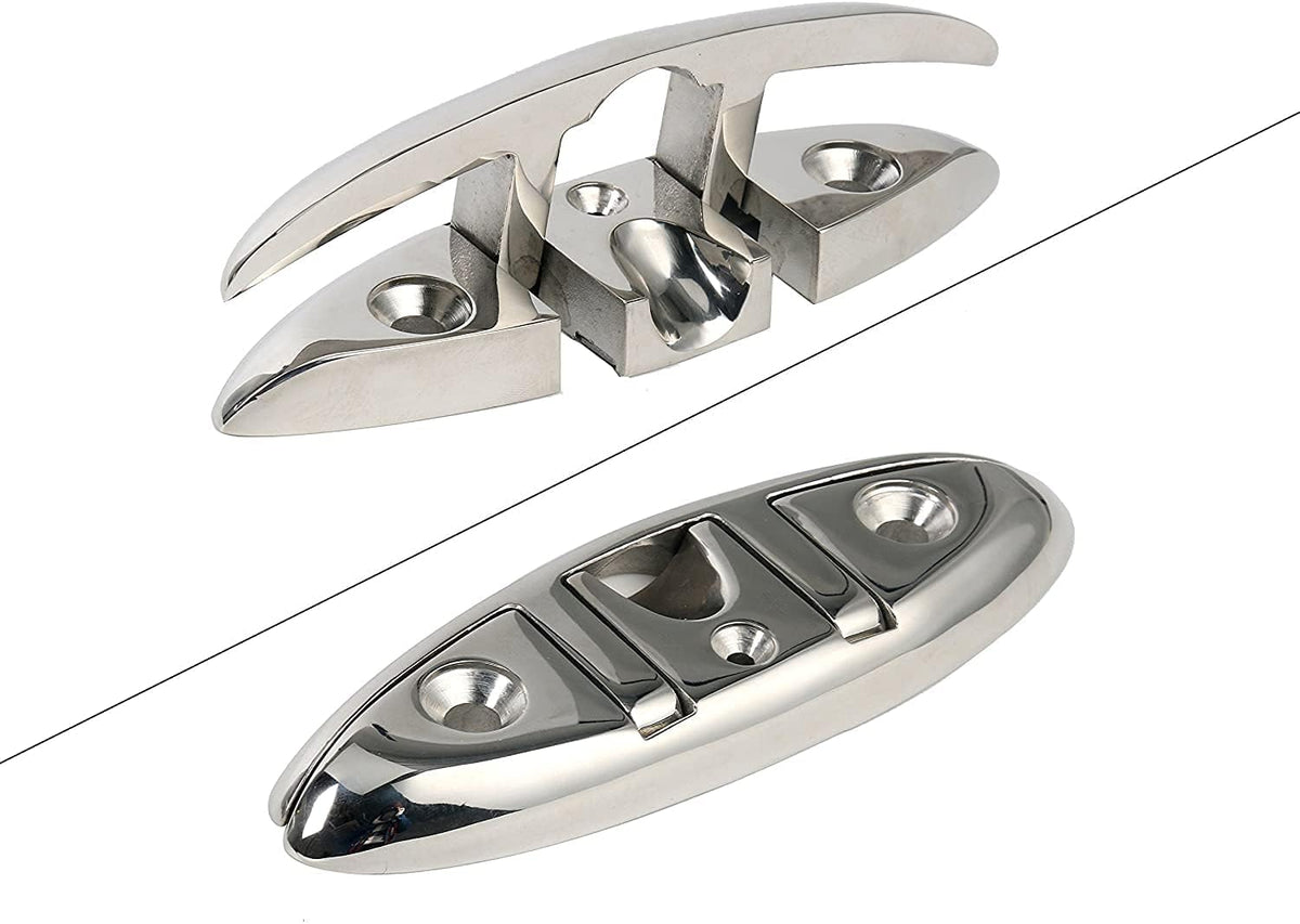 Boat Folding Cleat 6" Flip-up Heavy Dock Marine Grade 316 Stainless Steel 6inch