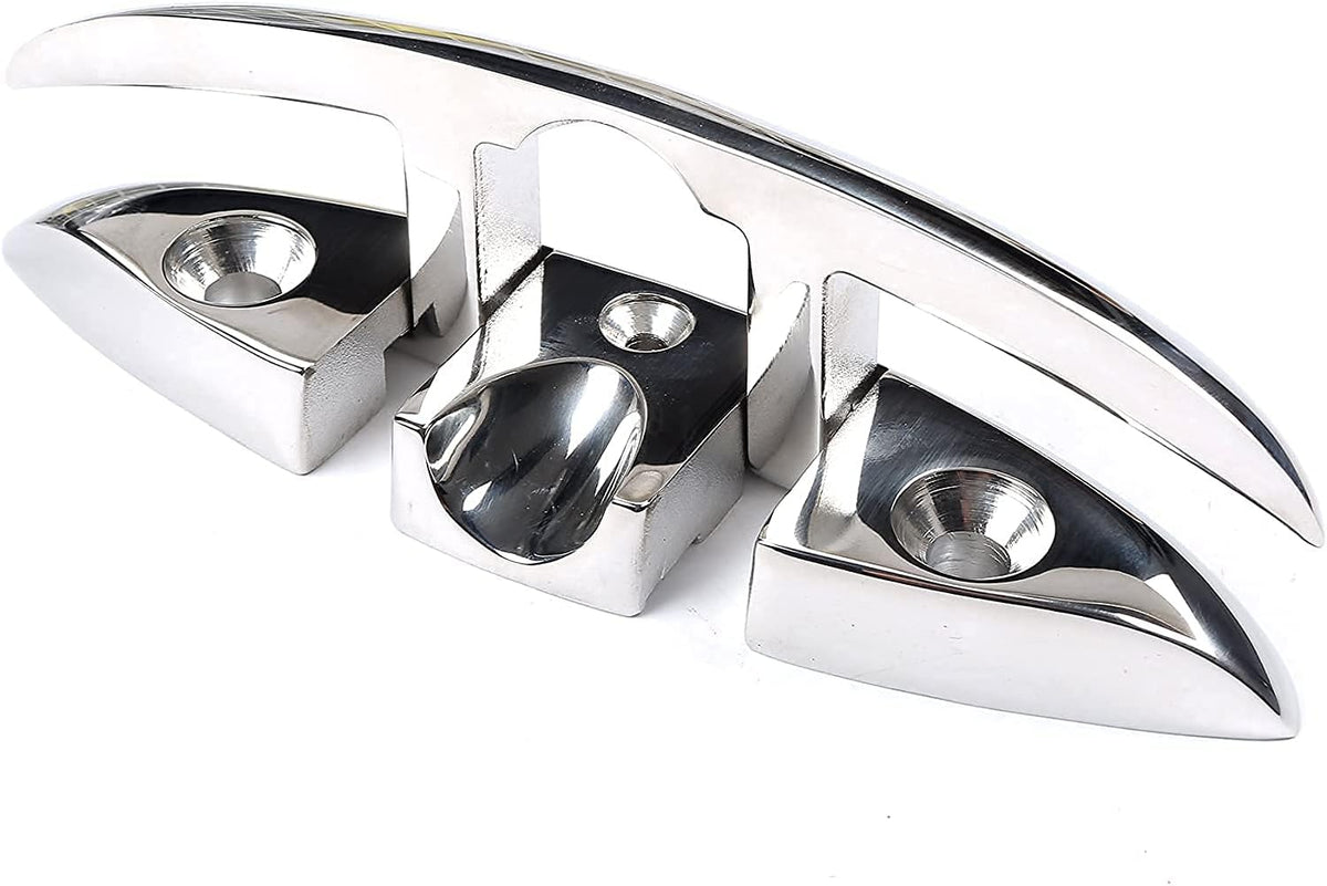 Boat Folding Cleat 6" Flip-up Heavy Dock Marine Grade 316 Stainless Steel 6inch