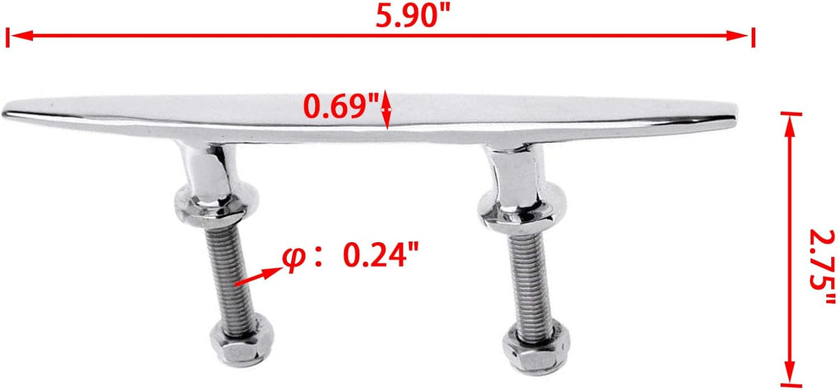 Burn Buddy  Boat Cleat Open Base Cleat, Dock All 316 Stainless Steel Mooring Accessories