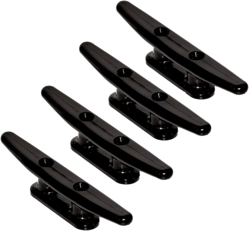 4 Pack Boat Cleat Black Nylon Dock Kayak Cleat,4/6/8 inch with Fasteners