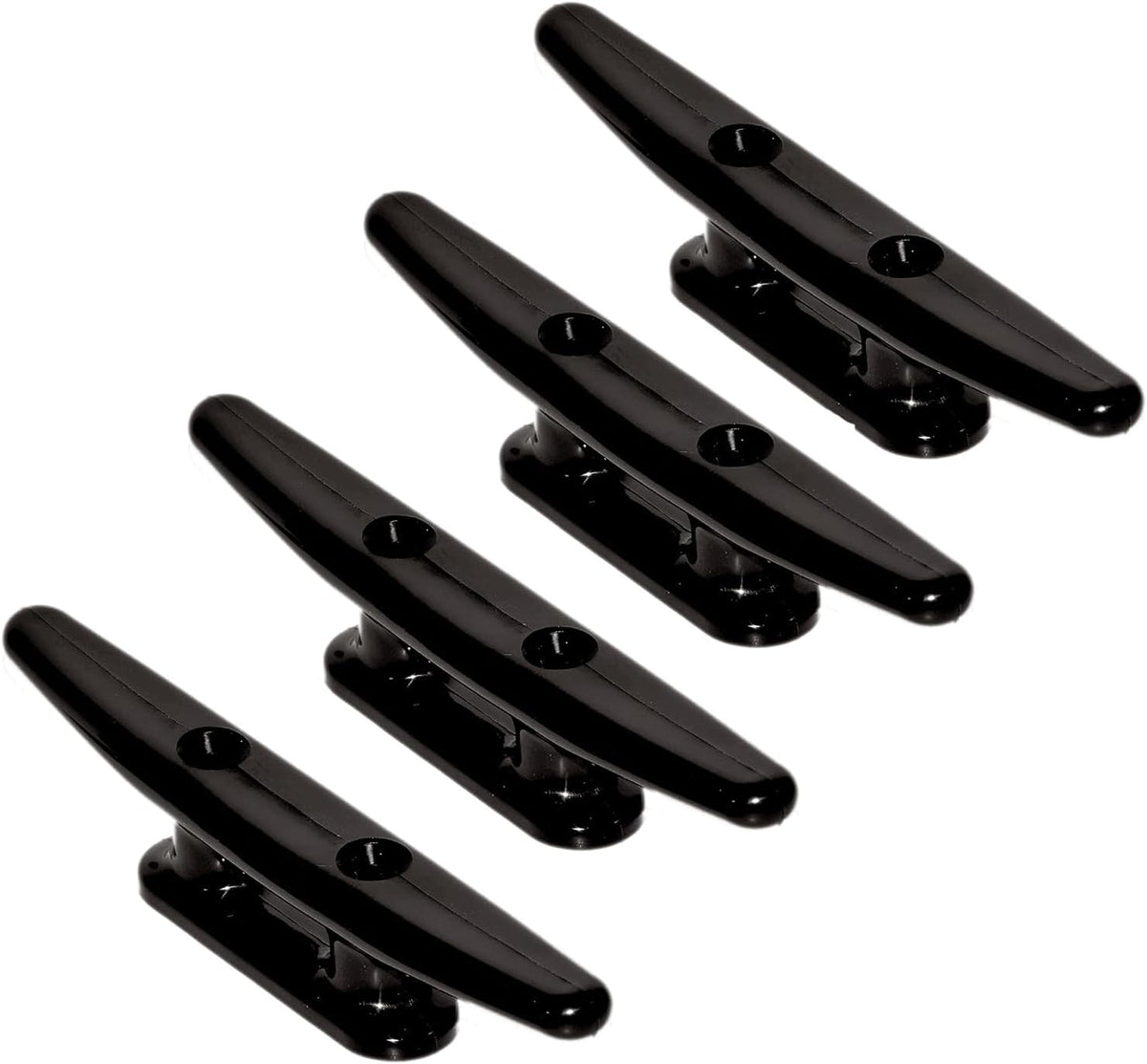 4 Pack Boat Cleat Black Nylon Dock Kayak Cleat,4/6/8 inch with Fasteners