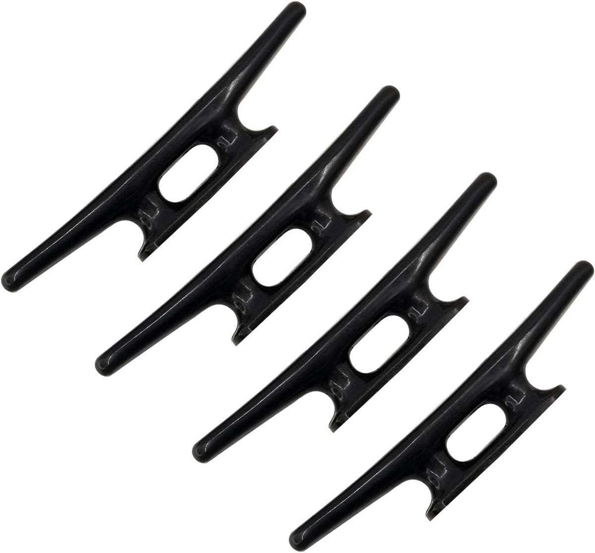 4 Pack Boat Cleat Black Nylon Dock Kayak Cleat,4/6/8 inch with Fasteners