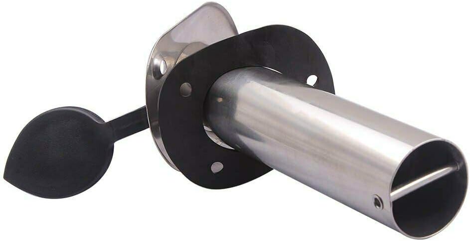 Boat Stainless Steel Fishing Rod Holder Flush Mount 90 Degree with Rubber Cap, Liner and Gasket 1Pcs