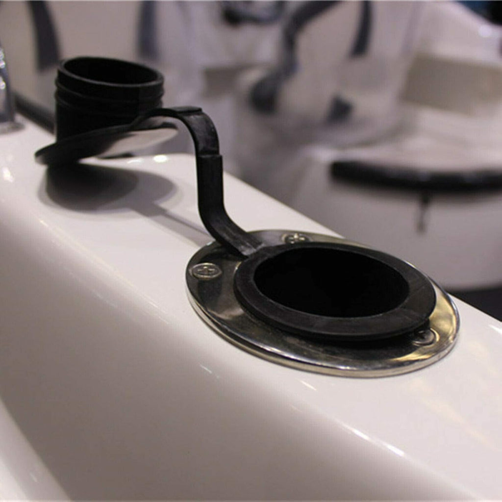 Boat Stainless Steel Fishing Rod Holder Flush Mount 90 Degree with Rubber Cap, Liner and Gasket 1Pcs