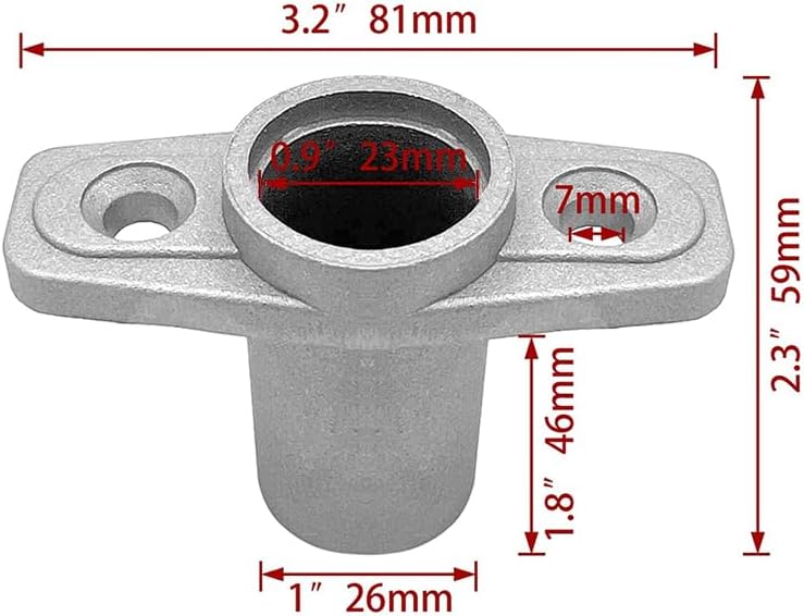 2Pcs Top Mount Aluminum Oar Lock Socket Holder T-Shaped Closed Bottom Boat Hardware Replacement for Boat/Yacht Parts