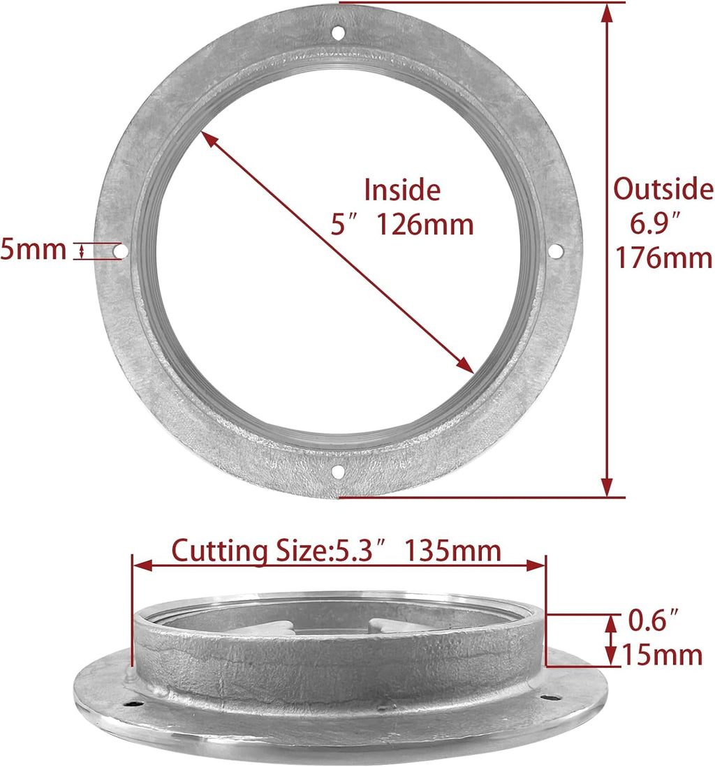 5 inch Hatch 316 Stainless Steel Round Non Slip Inspection Deck Plate with Detachable Cover for Marine Boat Yacht