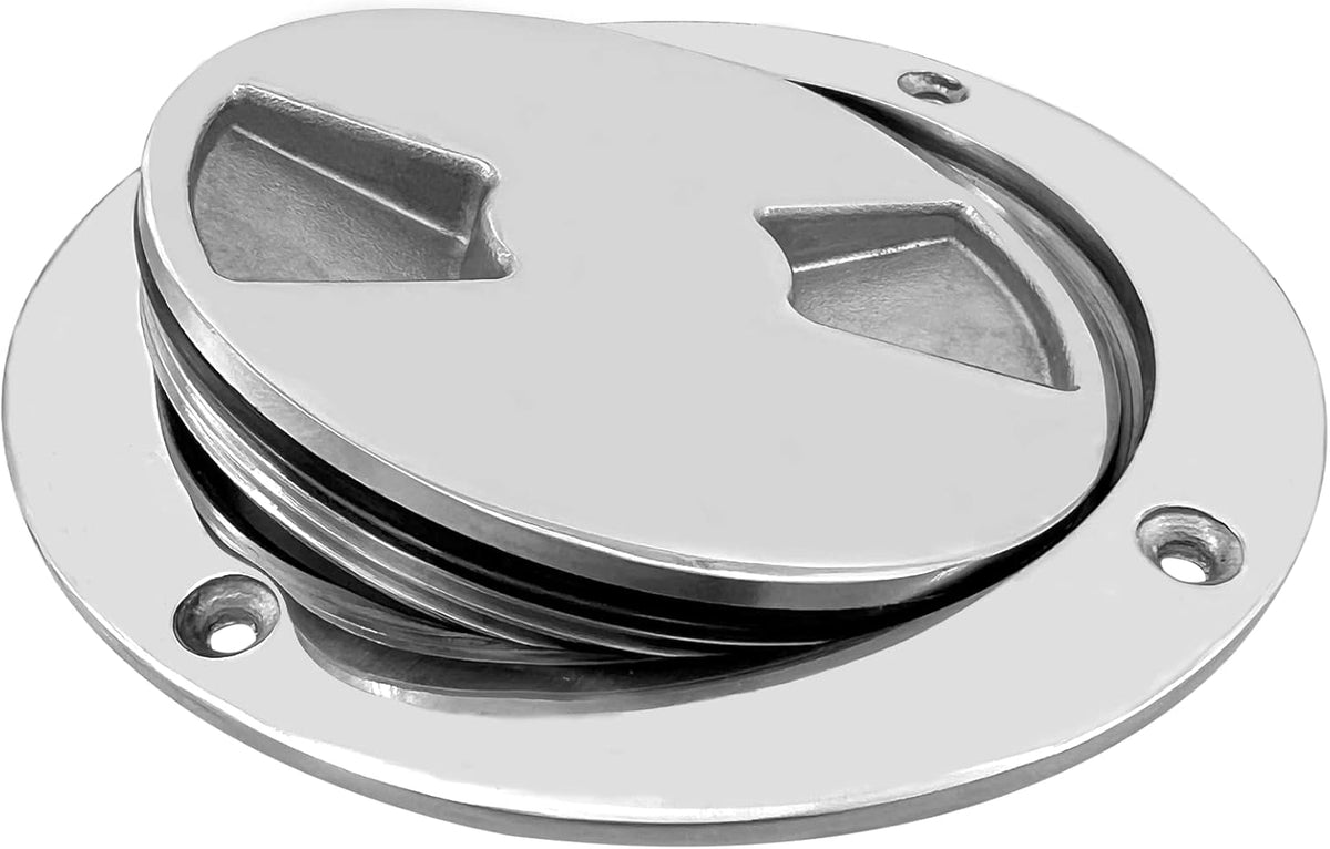 5 inch Hatch 316 Stainless Steel Round Non Slip Inspection Deck Plate with Detachable Cover for Marine Boat Yacht