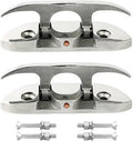 Boat2 Pcs Folding Cleat 4-1/2" Flip-up Dock Marine Grade 316 Stainless Steel with Screws