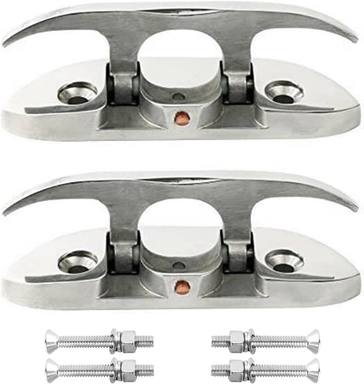 Boat2 Pcs Folding Cleat 4-1/2" Flip-up Dock Marine Grade 316 Stainless Steel with Screws