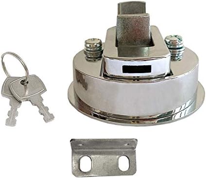 Zinc Alloy 2" Flush Pull Slam Latch Boat Hatch Round Deck for RV Yacht - Locking Style with Keys