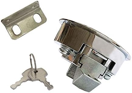 Zinc Alloy 2" Flush Pull Slam Latch Boat Hatch Round Deck for RV Yacht - Locking Style with Keys