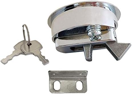 Zinc Alloy 2" Flush Pull Slam Latch Boat Hatch Round Deck for RV Yacht - Locking Style with Keys