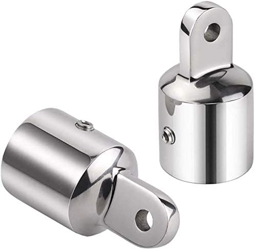Mirror Polished Marine Bimini Top Cap Tube 1" (25.4mm) External Eye End for Boat Heavy Duty Fitting Hardware 316 Stainless Steel