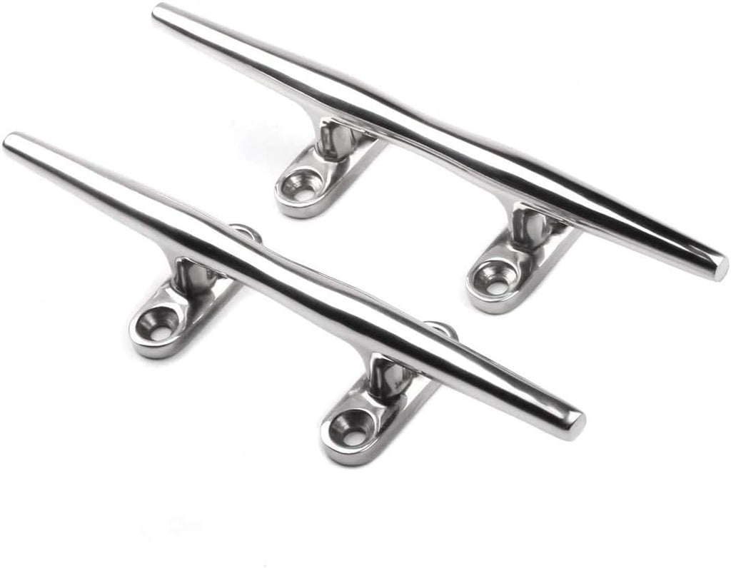Heavy 316 Stainless Steel Dock Cleat Boat Open Base 5 inch (2PCS)