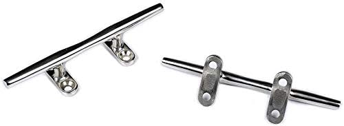 Heavy 316 Stainless Steel Dock Cleat Boat Open Base 5 inch (2PCS)