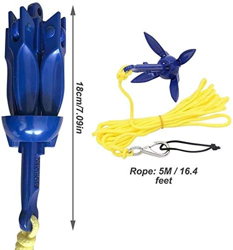 Kayak Anchor Kits 0.53lb (240g) Portable Folding Buoy Kit Canoe Raft Boat Sailboat Fishing Complete Grapnel for Small Boats, Kayaks Etc