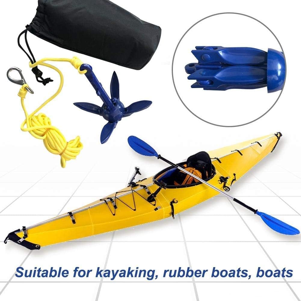 Kayak Anchor Kits 0.53lb (240g) Portable Folding Buoy Kit Canoe Raft Boat Sailboat Fishing Complete Grapnel for Small Boats, Kayaks Etc