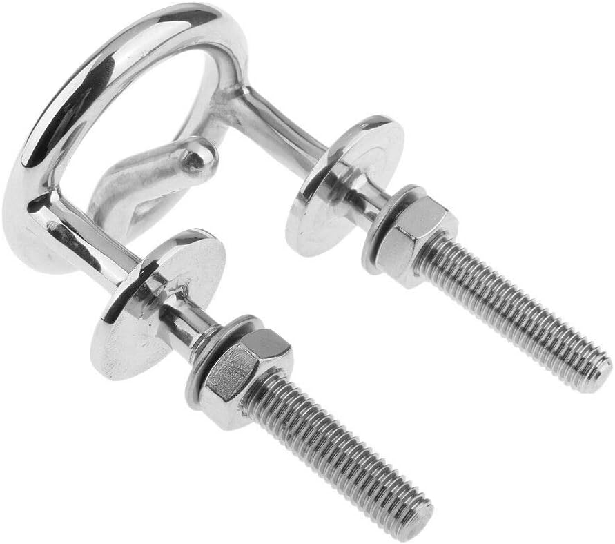 Marine Stainless Steel Transom Mount Ski Tow Hook Water Eye Hitch for Boats 2-1/2" Ring Boat