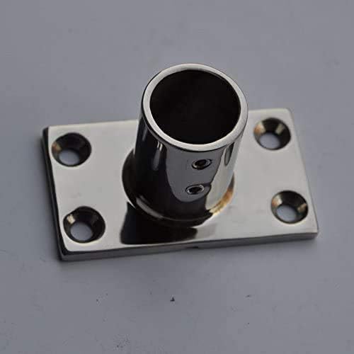 Stainless Steel Boat Rectangular Base Handrail Fittings 90 Degree 1"