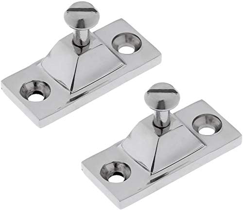 2PCS Bimini Top Side Mount Deck Hinge Fitting Hardware Base High Polished Marine Grade 316 Stainless Steel