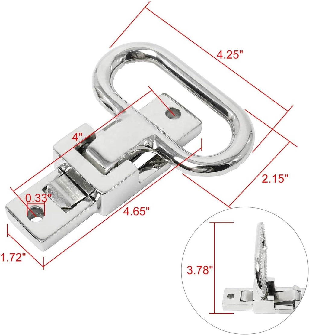 Heavy Duty 316 Stainless Steel Folding Mast Step with Diamond Tread Pattern for Boat,Yacht,Car,Truck