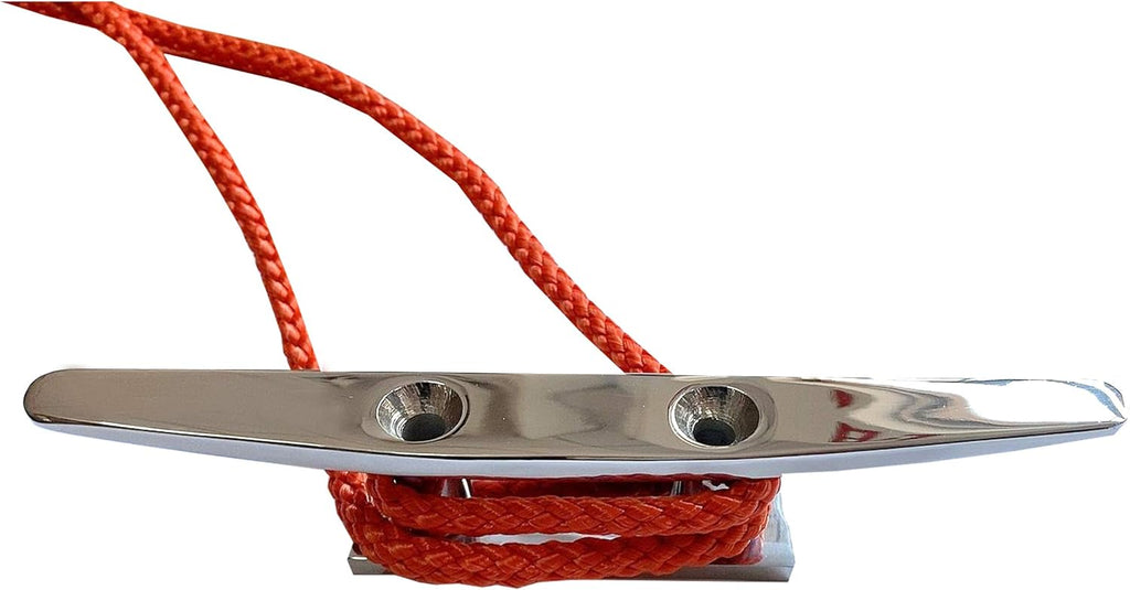 Boat Cleat 8" 316 Stainless Steel Flat Top Low Silhouette Marine Mast