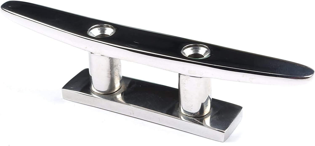 Boat Cleat 8" 316 Stainless Steel Flat Top Low Silhouette Marine Mast