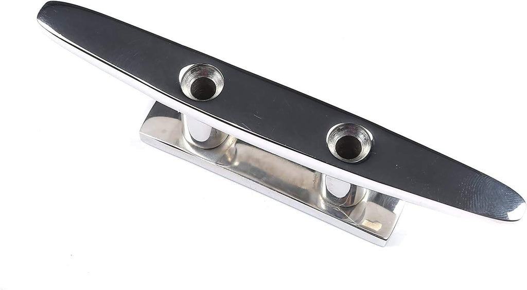Boat Cleat 8" 316 Stainless Steel Flat Top Low Silhouette Marine Mast