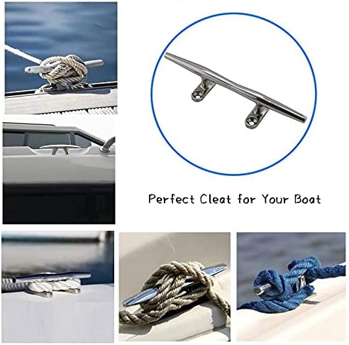 2pcs Boat Dock Cleat Marine 316 Stainless Steel Open Base 4'' 8inch