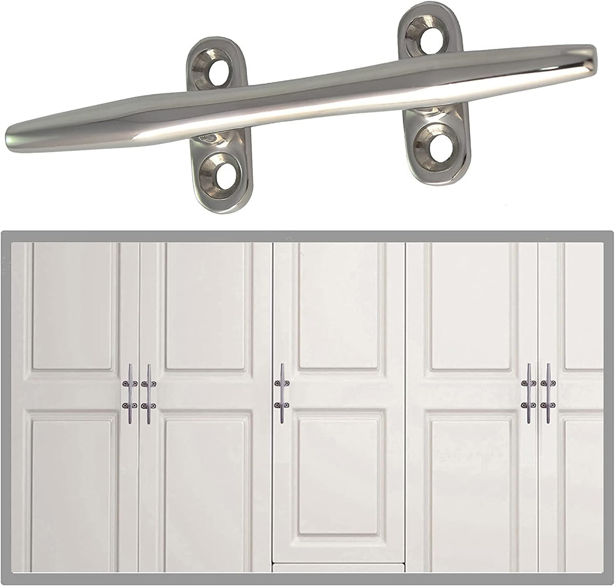 2pcs Boat Dock Cleat Marine 316 Stainless Steel Open Base 4'' 8inch