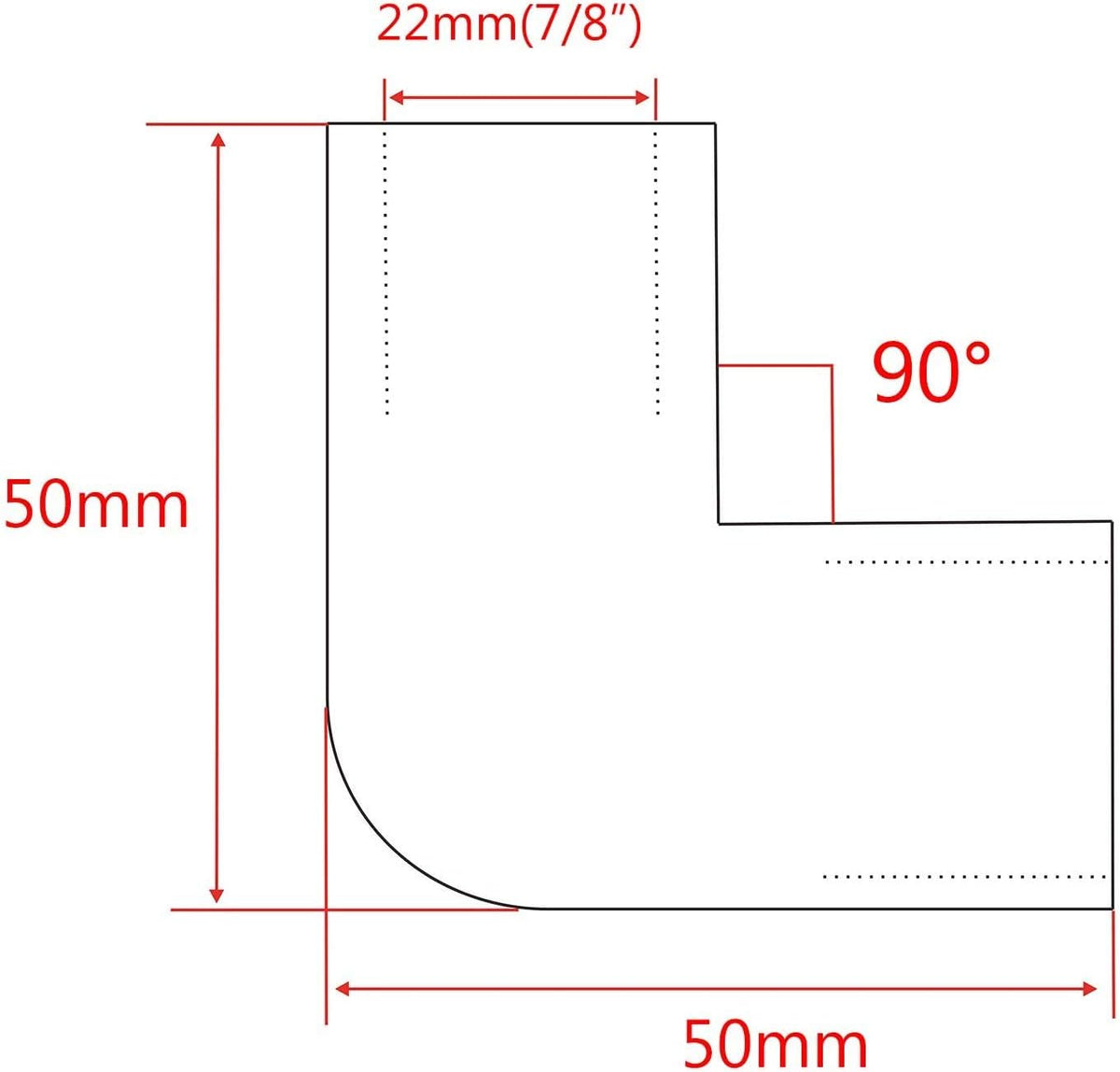 Heavy Dudy Marine Grade 316 Steel Stainless 2 Way Boat Hand Rail Fitting 90 Degree Elbow for 7/8" O.D. Tube Hardware