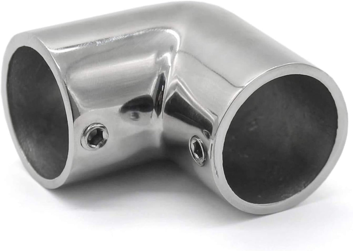 Heavy Dudy Marine Grade 316 Steel Stainless 2 Way Boat Hand Rail Fitting 90 Degree Elbow for 7/8" O.D. Tube Hardware