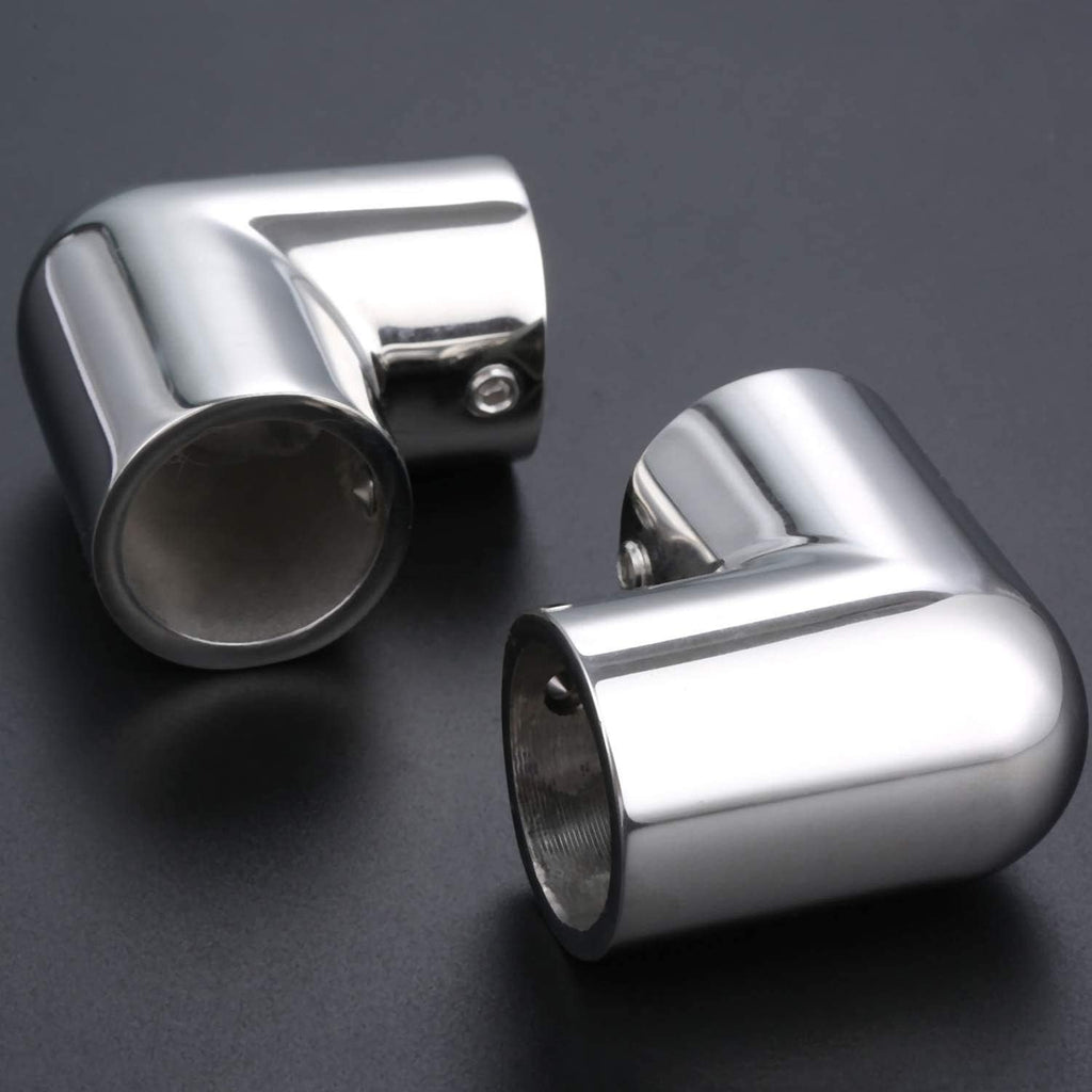 Heavy Dudy Marine Grade 316 Steel Stainless 2 Way Boat Hand Rail Fitting 90 Degree Elbow for 7/8" O.D. Tube Hardware
