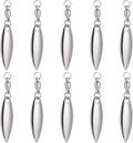10 Pack Spinner Blades with Ball Bearing Swivels Tail Spinnerbait Lure Making Supplies Bass Lures Soft #3.5 Willow Blades, Silver, 10pcs