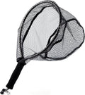 Fly Fishing Net with EVA Handle, Ice Landing Nets CNC Aluminum Alloy Frame, Rubber Coated Mesh Trout Kayak for Crappie Bass Sunfish Bulegill Panfish Black