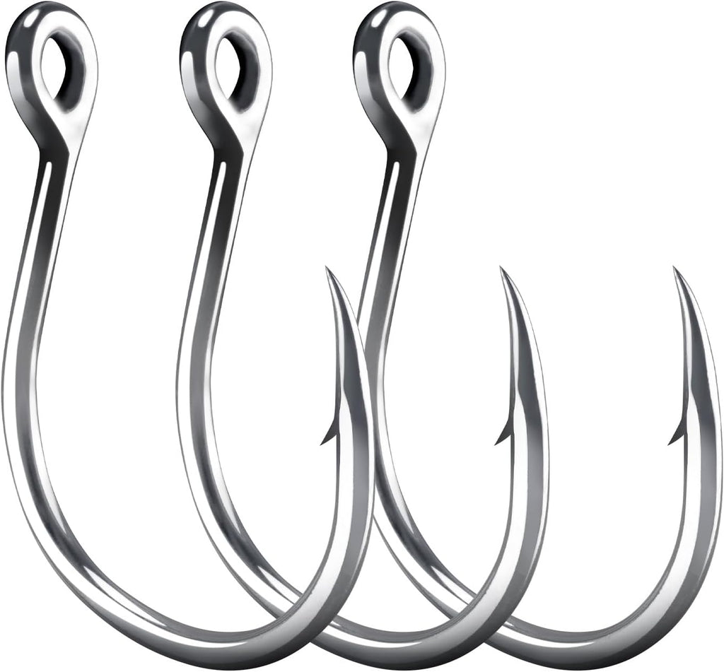 Fishing Circle Hooks 5X Strong Catfish Octopus Livebait Hooks, High Carbon Steel Welded Hook Jigging Replacement for Freshwater Saltwater Trolling Tackle Tuna, Marlin, Wahoo  #4/0 - 10 Pack