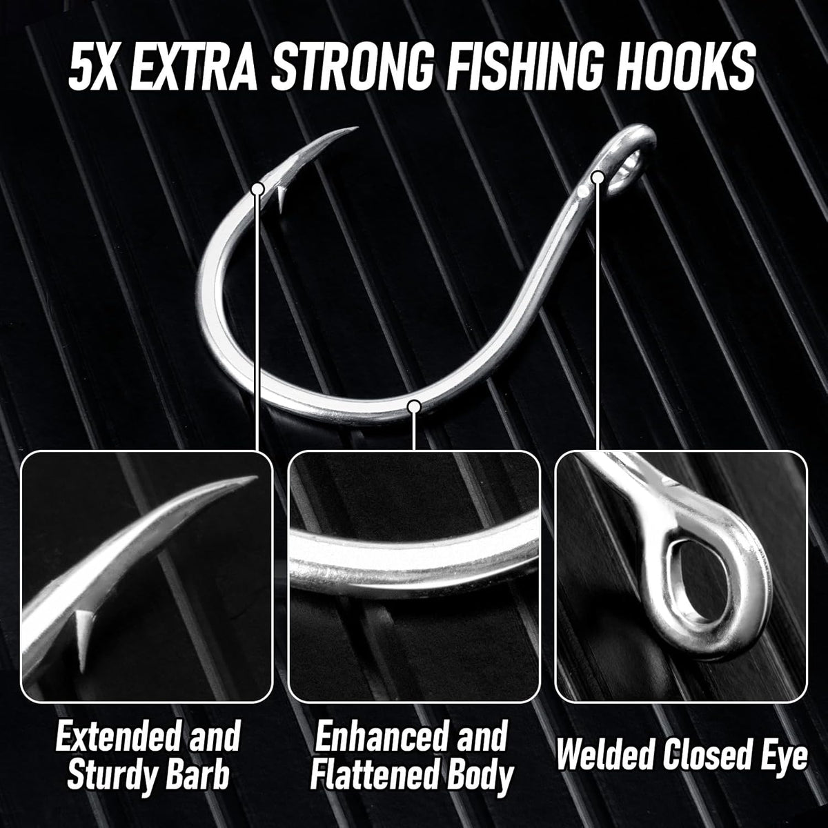 Fishing Circle Hooks 5X Strong Catfish Octopus Livebait Hooks, High Carbon Steel Welded Hook Jigging Replacement for Freshwater Saltwater Trolling Tackle Tuna, Marlin, Wahoo  #4/0 - 10 Pack