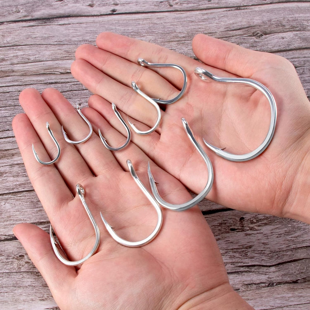 Fishing Circle Hooks 5X Strong Catfish Octopus Livebait Hooks, High Carbon Steel Welded Hook Jigging Replacement for Freshwater Saltwater Trolling Tackle Tuna, Marlin, Wahoo  #4/0 - 10 Pack