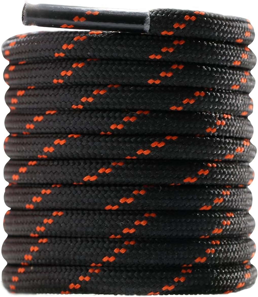 Round Work Boot Laces - Heavy Duty, Thick Replacement for Men, Women, Adults Walking, Hiking, Steel Toe, Safety, Hunting Boots Black/Brown 29" ( 75 cm )
