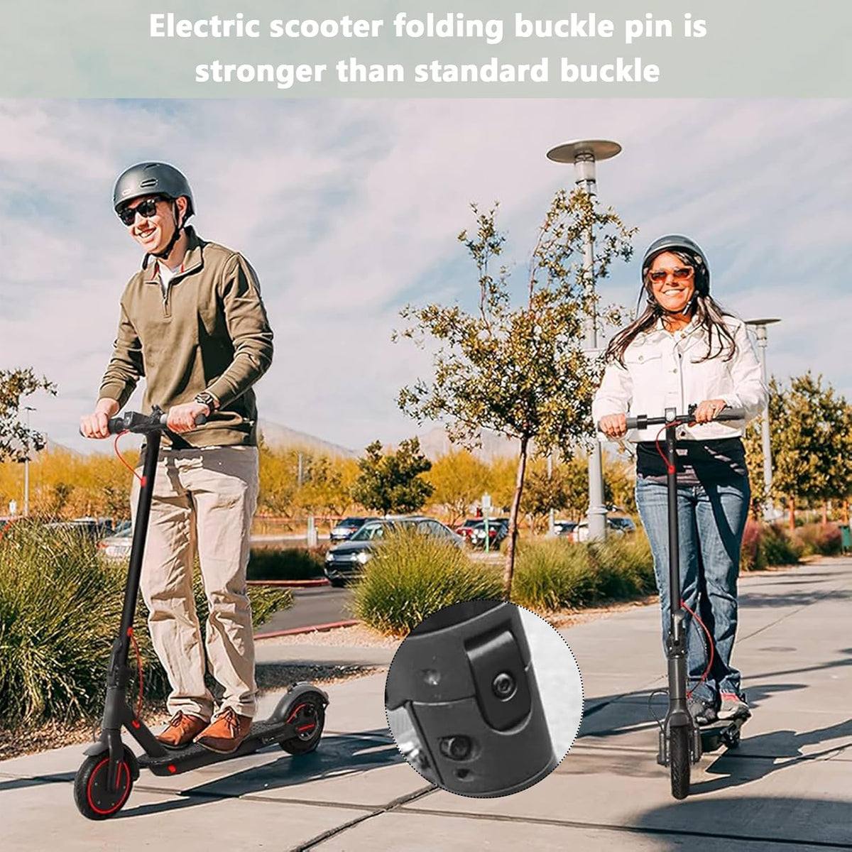 Folding hook lock with iron clasp, compatible with Xiao-Mi M365, reinforced hinge for aluminium folding electric scooters