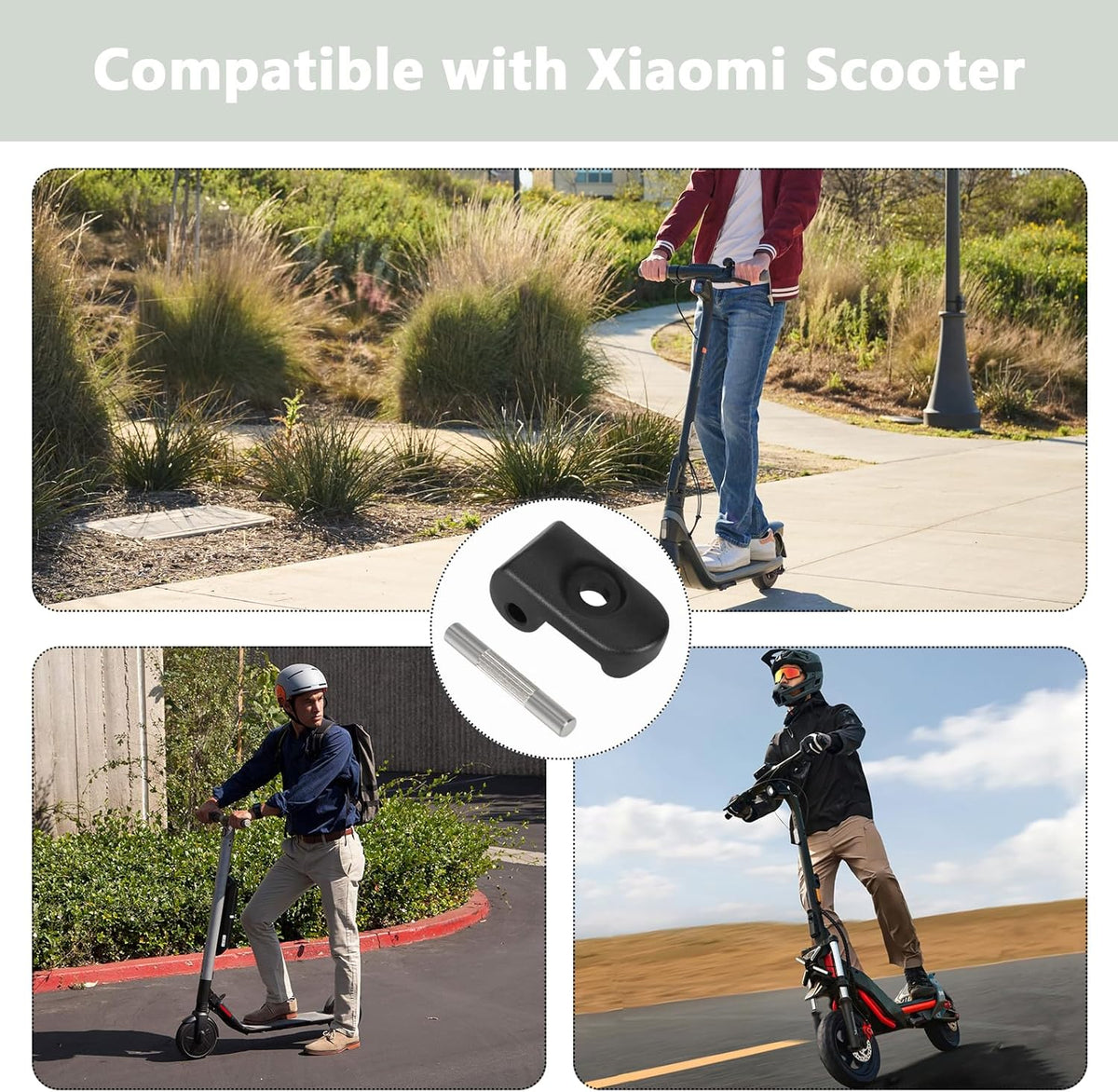 Folding hook lock with iron clasp, compatible with Xiao-Mi M365, reinforced hinge for aluminium folding electric scooters